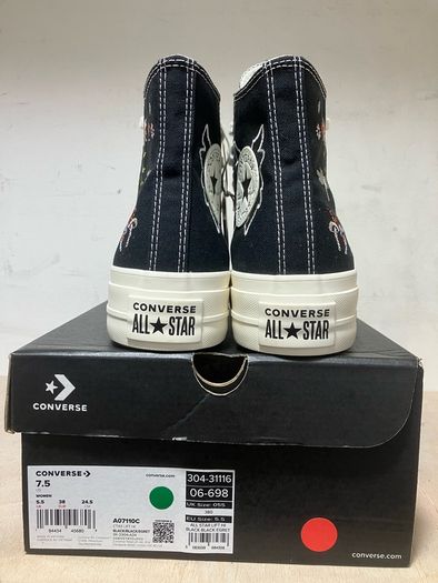 Women's converse all star lift hi black black egret