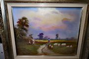 SHEPHERDS-OIL painting on canvas Czinege 1967-2021
