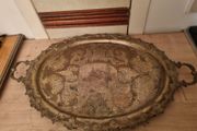 Vintage silver-plated serving tray.