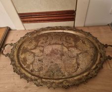 Vintage silver-plated serving tray.