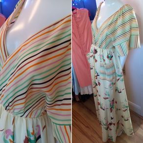 Rare Frank Usher Vintage 70s Maxi Dress