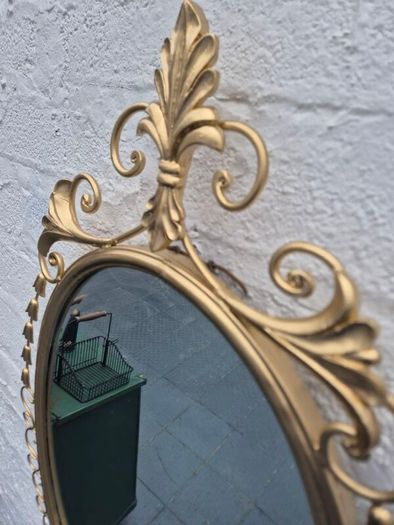 A Mirror Large heavy Vintage Rococo design filly bevelled oval Mirror