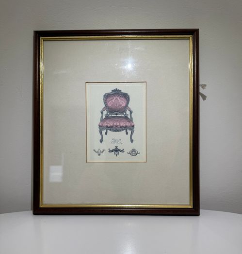 Pair of Vintage Framed Marina Romagnoli Chair Prints