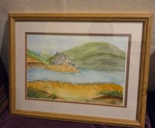 Signed Watercolour of Eilean Donan castle Framed