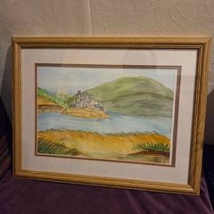 Signed Watercolour of Eilean Donan castle Framed