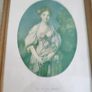 RARE FIND OLD ANTIQUE in Vintage Wooden and Gilded Plaster  J.B. GREUZE Print La Crunche Cassie The Broken Pitcher Florentine Frame With Painted Roses and Leaves Image 2