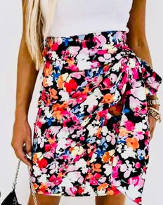 Floral wrap skirt