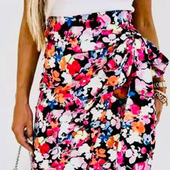 Floral wrap skirt