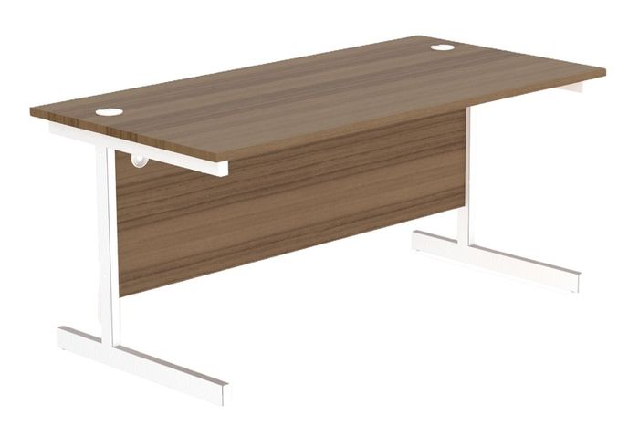 NEW - 1400 x 800 Straight Cantilever Desk - Dark Walnut