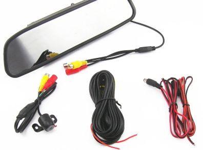 4.3" TFT LCD Auto Parking Rear View 4.3 Inch Car Mirror Monitor With 2 Video input For Rear View Camera