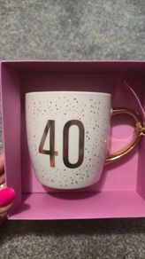 Coffee/tea cup writing age 40