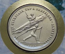Rare Andorra 2 diners 1987, BUNC Kayak Ski, 1992 Olympic Games