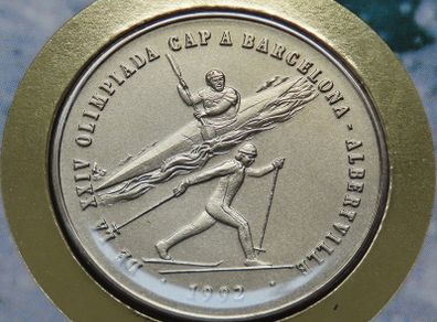 Rare Andorra 2 diners 1987, BUNC Kayak Ski, 1992 Olympic Games