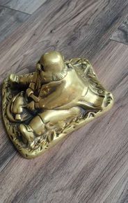 19th century solid brass inkwell
