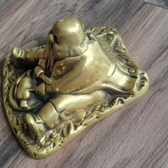 19th century solid brass inkwell