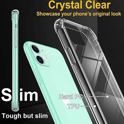Case for iPhone 11 Case with [2-Pack Tempered Glass Screen Protectors], 6.1-Inch, Advanced Airbag Drop Protection, Shockproof Transparent Clear Bumper Phone Cover, Anti-Scratch (FREE POSTAGE)