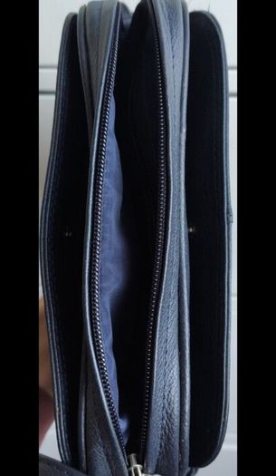 Taurus Real Leather Crossbody Bag - Triple Compartment
