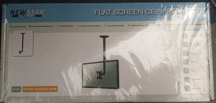 Neomounts by Newstar TV/Monitor Ceiling Mount for 10 Inches-30 Inches Screen, Height Adjustable - Black