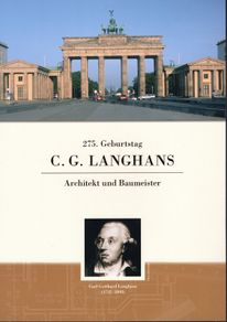 Germany. Deutsche Post sheet commemorating Birth anniversary of Carl Gotthard Langhans (1732-1808) Architect and Master Builder with details in German. Best know for Brandenburg Gate with stamps of his projects