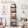 Brown Vinyl Record Storage with Player Stand 200 Albums Vinyl Record Holder Cabinet with Wall Mount, Record Player Table for Living Room or Bedroom Image 5