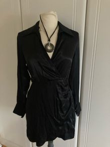 Black silk style  dress