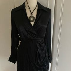 Black silk style  dress