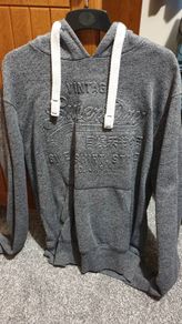 superdry grey small medium large pull over hoodie