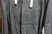 superdry grey small medium large pull over hoodie