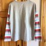 BNWTS Brakeburn Ladies Grey marl top long stripe sleeves 12 oversize includes post Image 3