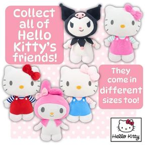 New LARGE Hello Kitty Original Style Dungaree Plush Soft Toy 45CM & 40CM..