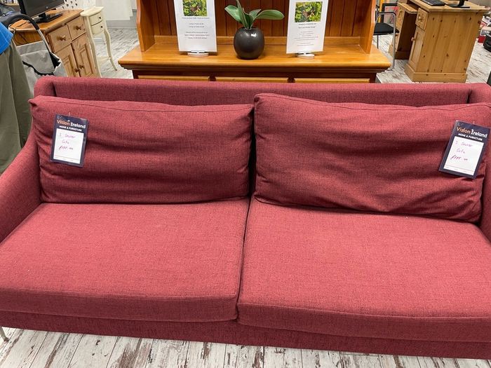Red 3 Seater Sofa