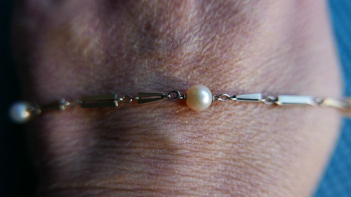 Vintage Sterling Silver 925 Necklace with Pearls 2,7g