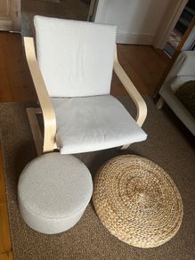 Ikea armchair ikea with 2 pouffe