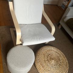 Ikea armchair ikea with 2 pouffe
