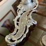 Vintage Art Nouveau Style Inkwell with Pen Tray Ink Pot Insert and Glass Dip Pen Image 4
