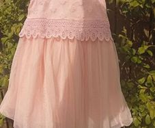 PRICE DROP,  "I love Next", Girls net and crochet baby pink dress, Age  5/6