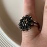 Black Round Cocktail Ring Image 3