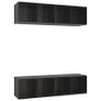 Wall-mounted TV Cabinets 2 pcs High Gloss Black Chipboard Image 4