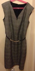 Mango suit grey and black checked dress - sz 10
