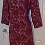 Wine and White Floral Embellished Shift Dress from Vegas Collection Large Image 2