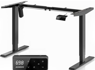Height Adjustable Electric Standing Desk Frame Two-Stage with Heavy Duty Steel Stand up Desk Computer Desk with Automatic Memory Smart Pannel AVAILABLE IN BLACK/WHITE (FREE POSTAGE)