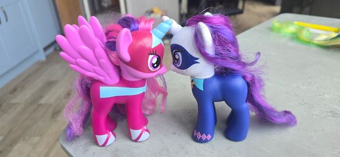 Duo 2 x Power Ponies Twilight Sparkle and Rariry Brushable Large  6inch MLP G4 My Little Pony 2016