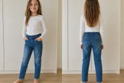 Girls' Stretch Denim Jeggings with Elastic Waist