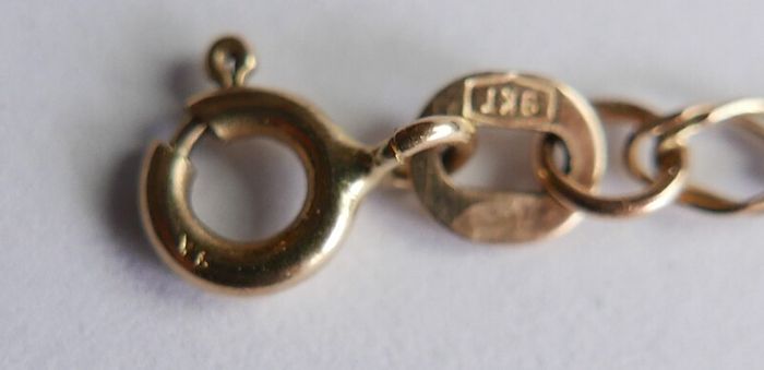 Vintage Solid 9ct Yellow Gold 375 Fancy Link Bracelet. Length 8" - 1,2g