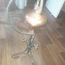 Beautiful Old Brass Kettle on an Awesome Forged Wrothe Iron Stand Image 3