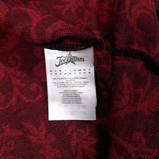 Joe Browns Black Red Floral High Neck Wrap Longline Tunic Long Sleeve Top 12UK/40EU