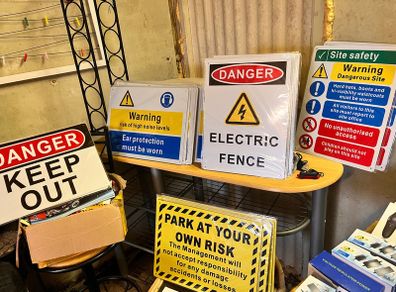 large metal signs