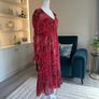 Ladies Red Floral Chiffon Dress with Slip from Primark Image 8