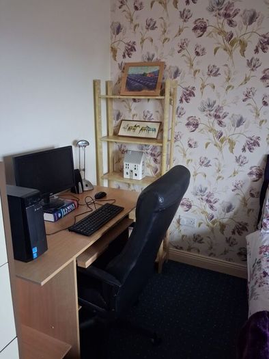 Large Natural Computer Desk without Keyboard Desk & Storage Shelves