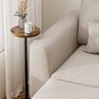 Tall Round Side Table, Small End Table, Drink Table, Pedestal Side Table, livingroom, Brown Image 2